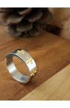 R16S - GOLD CROSS SILVER RING - - 6 