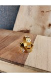 R17S - SILVER CROSS GOLD RING - - 3 