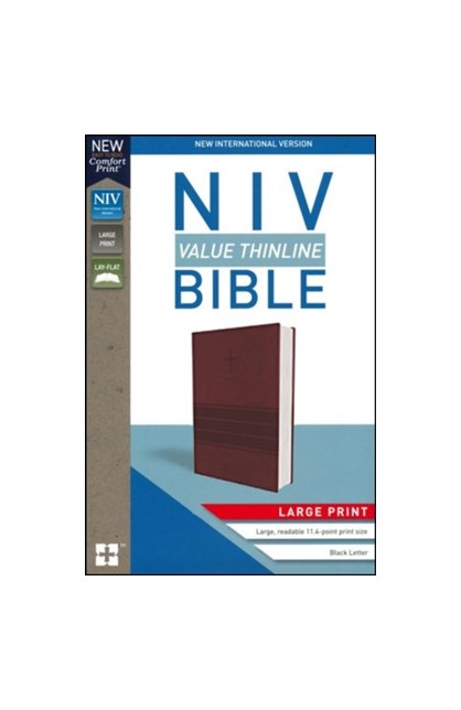 BK3084 - NIV Value Thinline Bible Large Print Leathersoft Burgundy Comfort Print - - 1 