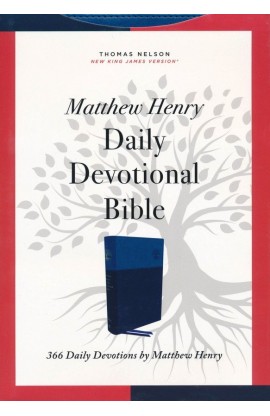 NKJV Matthew Henry Daily Devotional Bible Leathersoft Blue Red Letter Comfort Print