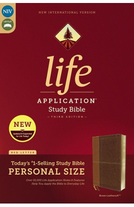 NIV Life Application Study Bible 3rd Ed Personal Size Leathersoft Brown Red Letter Edition