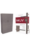 BK3107 - NKJV Single-Column Reference Bible Cloth Over Board Gray Comfort Print - - 14 