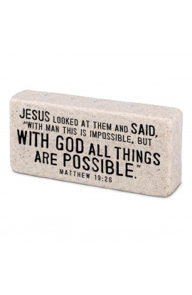 LCP40608 - Scripture Block With God All Things Are Possible - - 1 