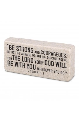 LCP40609 - Scripture Block Strong And Courageous - - 1 