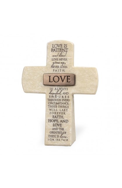 LCP11938 - Tabletop Cross Love Bronze Bar 5.50H - - 1 