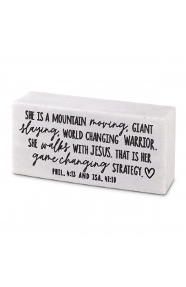 LCP40476 - Scripture Block She Moves Mountains - - 1 