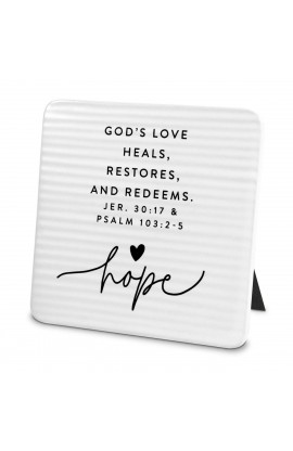LCP40451 - Plaque Hold Onto Hope Textured Hope Wht - - 1 