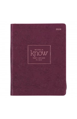 DPW323 - 2024 18-Month Planner Burgundy Be Still & Know Ps. 46:10 - - 1 