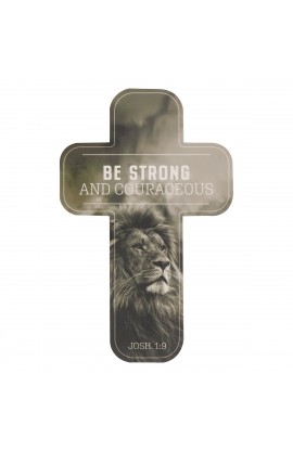 BMC164 - Cross Bookmark Lion Strong & Courageous Josh. 1:9 - - 1 