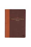 SGB005 - NLT The Spiritual Growth Bible Faux Leather Chocolate Brown/Ginger - - 1 