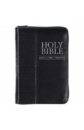 KJV Bible Mini Pocket Faux Leather Black w/zipper
