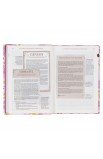 SGB014 - NLT The Spiritual Growth Bible Faux Leather Pink/Purple Floral Printed - - 6 