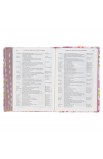 SGB014 - NLT The Spiritual Growth Bible Faux Leather Pink/Purple Floral Printed - - 10 