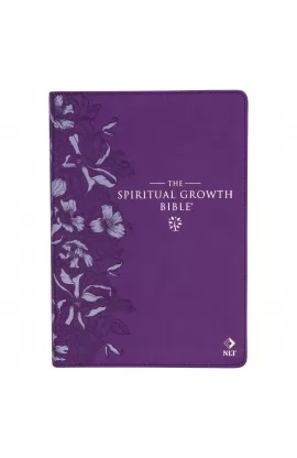 NLT The Spiritual Growth Bible Faux Leather Purple Floral