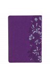 SGB015 - NLT The Spiritual Growth Bible Faux Leather Purple Floral - - 2 