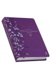 SGB015 - NLT The Spiritual Growth Bible Faux Leather Purple Floral - - 3 