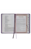 SGB015 - NLT The Spiritual Growth Bible Faux Leather Purple Floral - - 7 