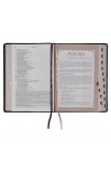 SGB017 - NLT The Spiritual Growth Bible Faux Leather Black Floral - - 9 