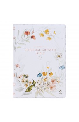 NLT The Spiritual Growth Bible Faux Leather Cream Floral Printed