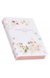SGB018 - NLT The Spiritual Growth Bible Faux Leather Cream Floral Printed - - 3 