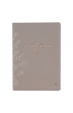 SGB019 - NLT The Spiritual Growth Bible Faux Leather Taupe Floral Embroidered - - 1 