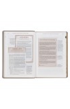 SGB019 - NLT The Spiritual Growth Bible Faux Leather Taupe Floral Embroidered - - 6 