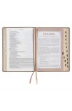 SGB019 - NLT The Spiritual Growth Bible Faux Leather Taupe Floral Embroidered - - 7 