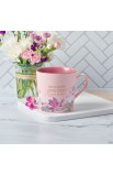 Mug Pink Two-tone Floral More Precious Prov. 31:10