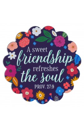Magnet Blue Floral Sweet Friendship Prov. 27:9