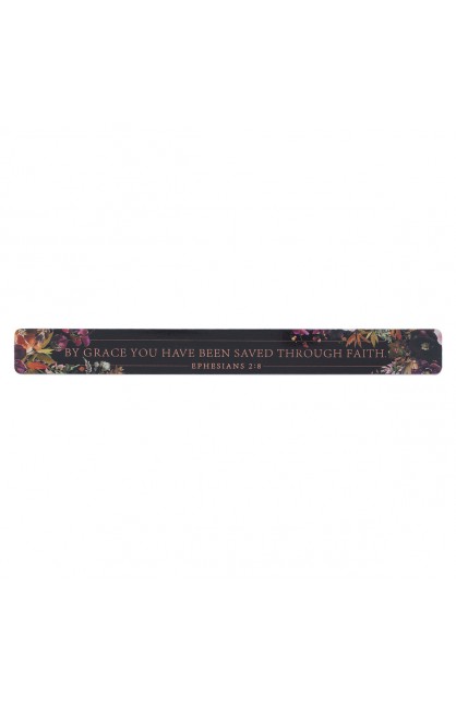 Magnetic Strip Black Floral By Grace You Have Been Saved Eph. 2:8
