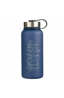 Water Bottle SS Blue I Know the Plans Jer. 29:11