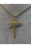 SC0283 - 3 NAILS GOLD CROSS NECKLACE - - 1 