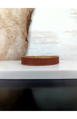OUR FATHER ARABIC BROWN GENUINE LEATHER BRACELET