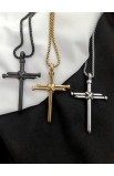 SC0283 - 3 NAILS GOLD CROSS NECKLACE - - 1 