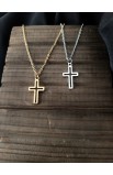 HOLLOW OUT CROSS GOLD PENDANT NECKLACE