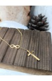 SC0192 - INFINITY CROSS NECKLACE GOLD PLATED - - 1 