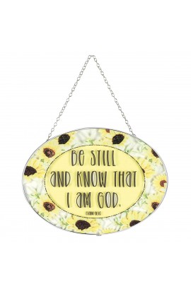 SUNCG-1003 - Suncatcher Be Still And Know 9In Oval - - 1 