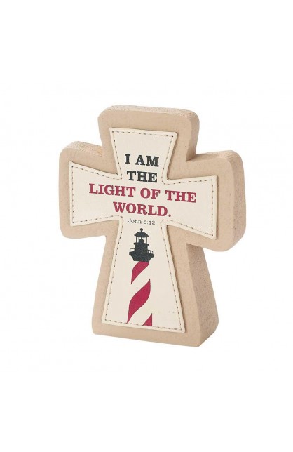 TCL-23 - Lighthouse I Am The Light Tabletop Cross - - 1 