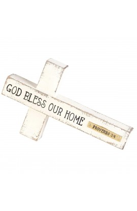 TTCR-453 - Tabletop Cross God Bless Our Home - - 1 