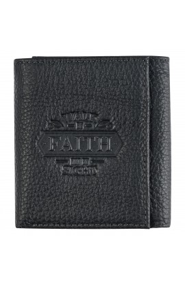 WT136 - Wallet Leather Black Walk by Faith 2 Cor 5:7 - - 1 