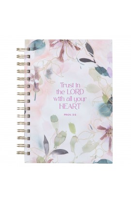 JLW181 - Journal Wirebound Purple Floral Trust in the Lord Prov 3:5 - - 1 
