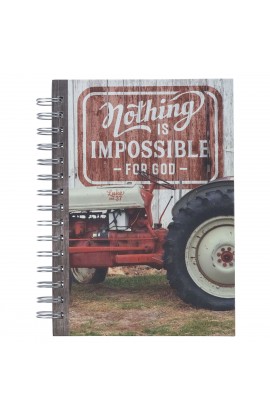 JLW185 - Journal Wirebound Red Nothing is Impossible Lk 1:37 - - 1 