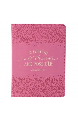 JL465 - Journal Handy Pink With God All Things Matt 19:26 - - 1 