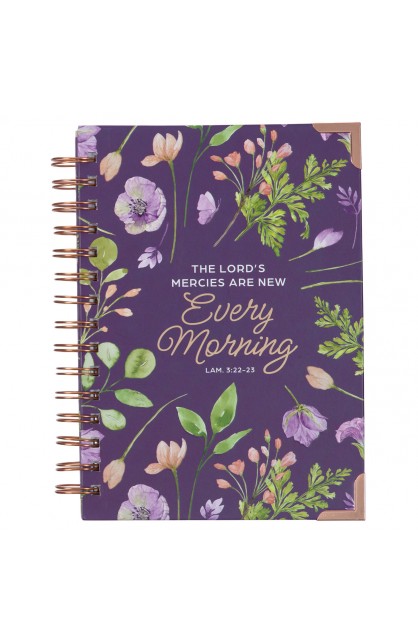 JLW186 - Journal Wirebound Purple Lord's Mercies Lam 3:22-23 - - 1 