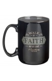 MUG939 - Mug Black/Gray Walk By Faith 2 Cor 5:7 - - 2 