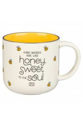 MUG947 - Mug White/Yellow Bees Kind Words Prov 16:24 - - 1 