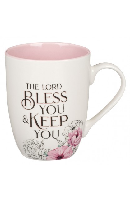 MUG1057 - Mug Pink Flower Lord Bless & Keep You Num 6:24 - - 1 