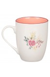 MUG1061 - Mug Pink Floral Cross - - 2 