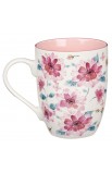 MUG1063 - Mug Pink Floral Strength & Dignity Prov 31:25 - - 2 