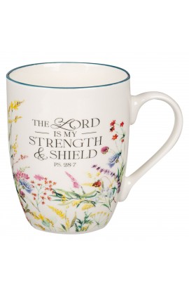 MUG1064 - Mug Multi-Floral Lord is my Strength Ps 28:7 - - 1 